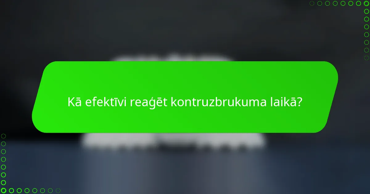 Kā efektīvi reaģēt kontruzbrukuma laikā?