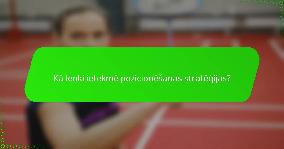 Kā leņķi ietekmē pozicionēšanas stratēģijas?
