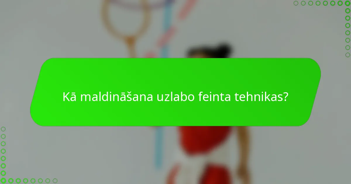 Kā maldināšana uzlabo feinta tehnikas?