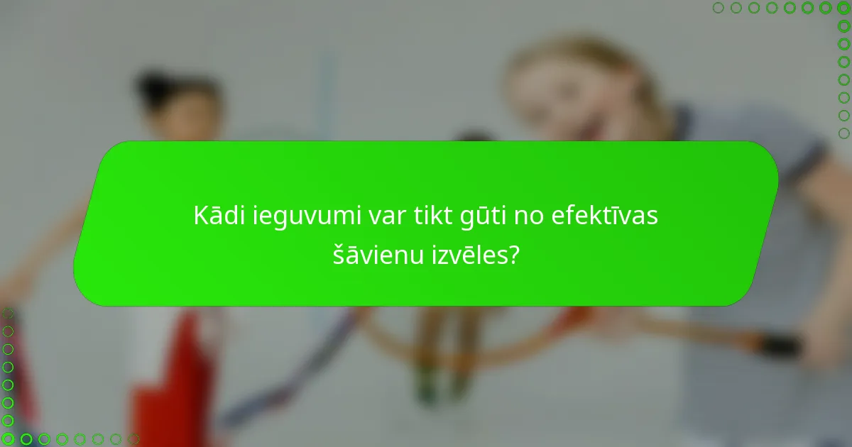 Kādi ieguvumi var tikt gūti no efektīvas šāvienu izvēles?