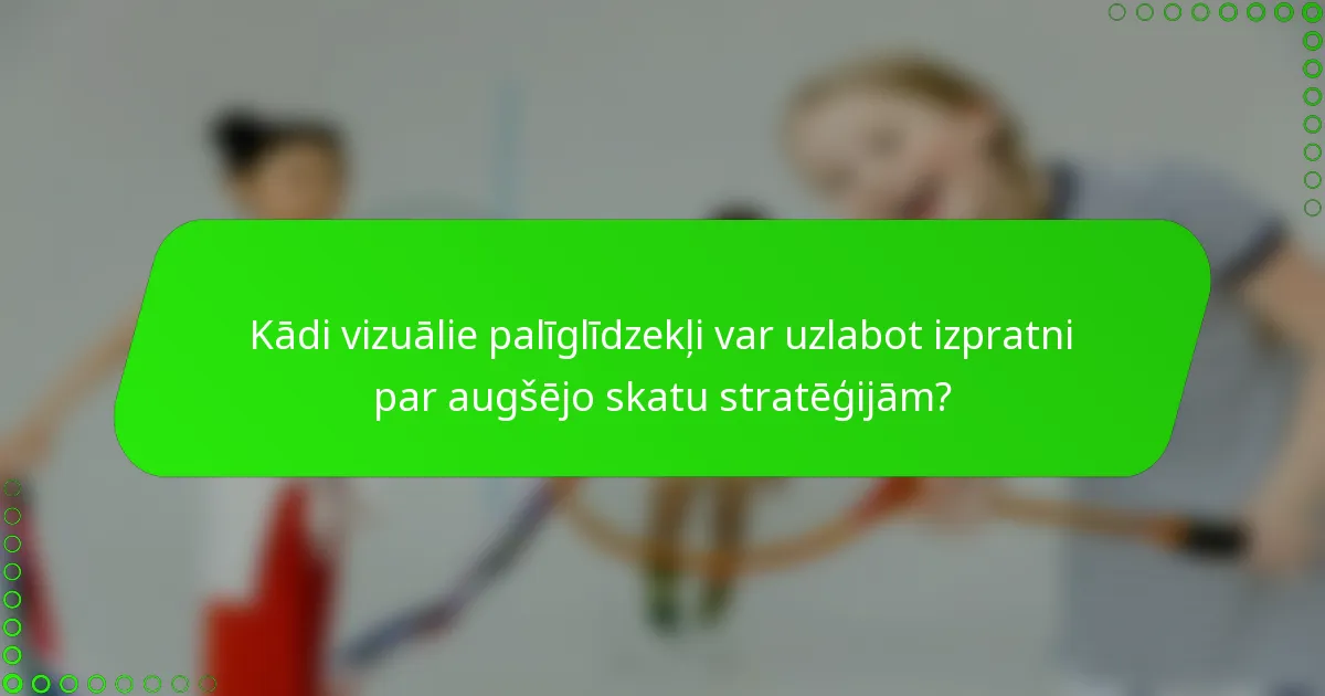 Kādi vizuālie palīglīdzekļi var uzlabot izpratni par augšējo skatu stratēģijām?