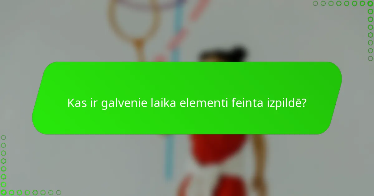 Kas ir galvenie laika elementi feinta izpildē?